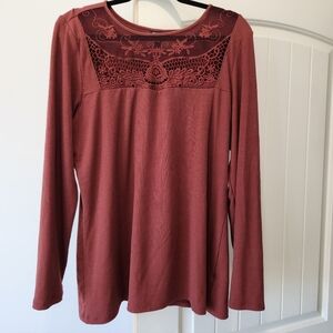 Torrid 2x Rust Lace Detail Blouse